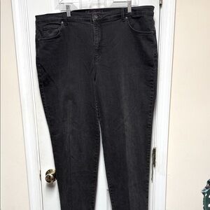 Gloria Vanderbilt Amanda Black Grey Straight Leg Denim Jeans